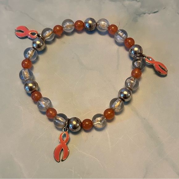 Beaded Awareness Ribbon Bracelet - Picture 1 of 2